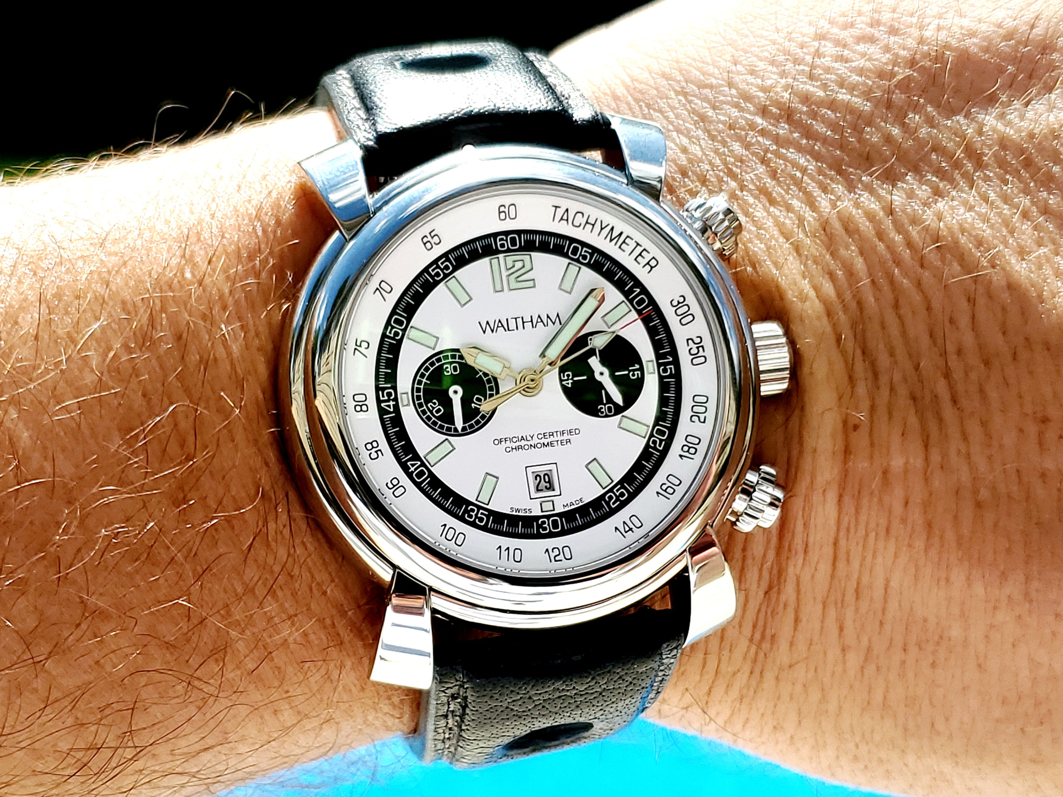 2008 Waltham "Fidalgo" White Chronograph Tachymeter, COSC Certified Chronometer,