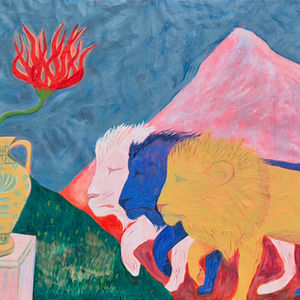 Painting on canvas La Sente aux 3 lions