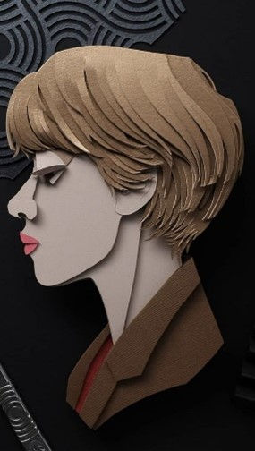 Adult Cut Paper Self Portraits