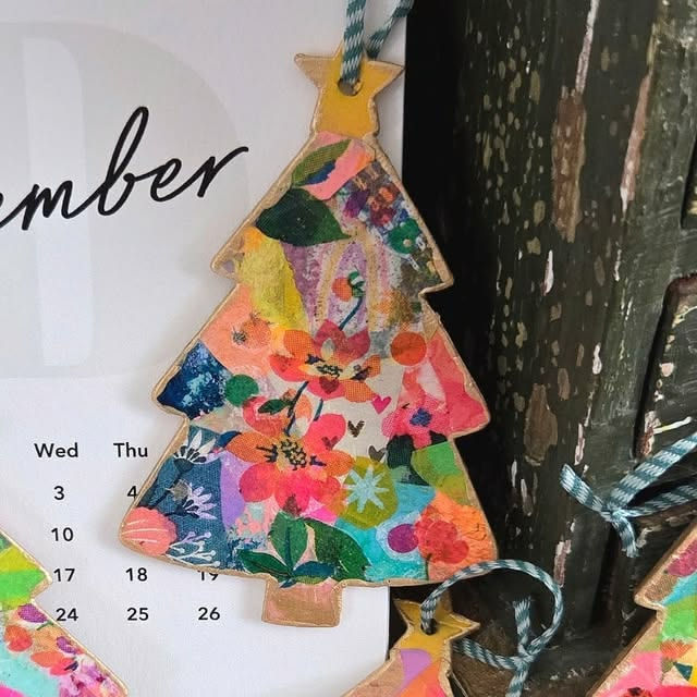 Kids Create: Hand painted and decoupage tree ornaments- set of 4