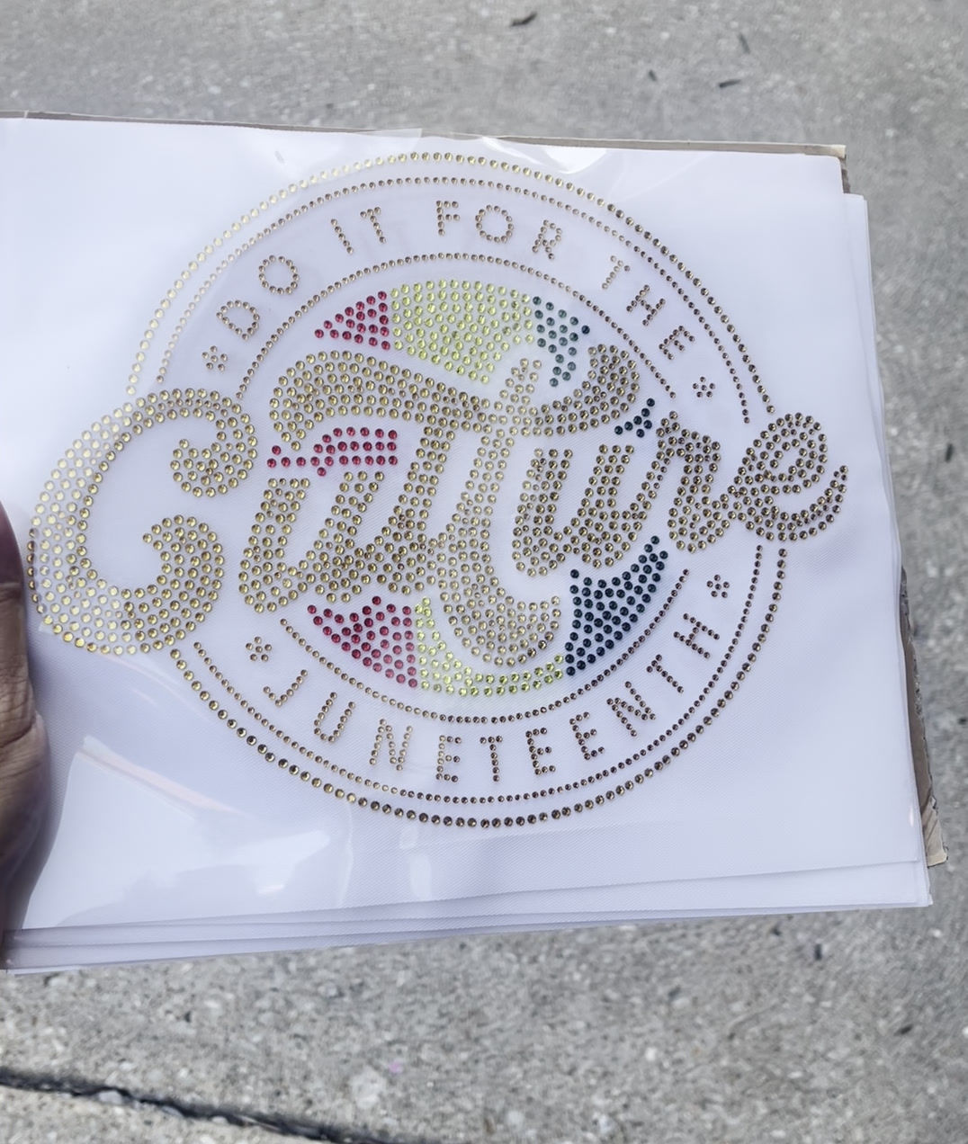 juneteenth rhinestone transfer patch do it for the culture