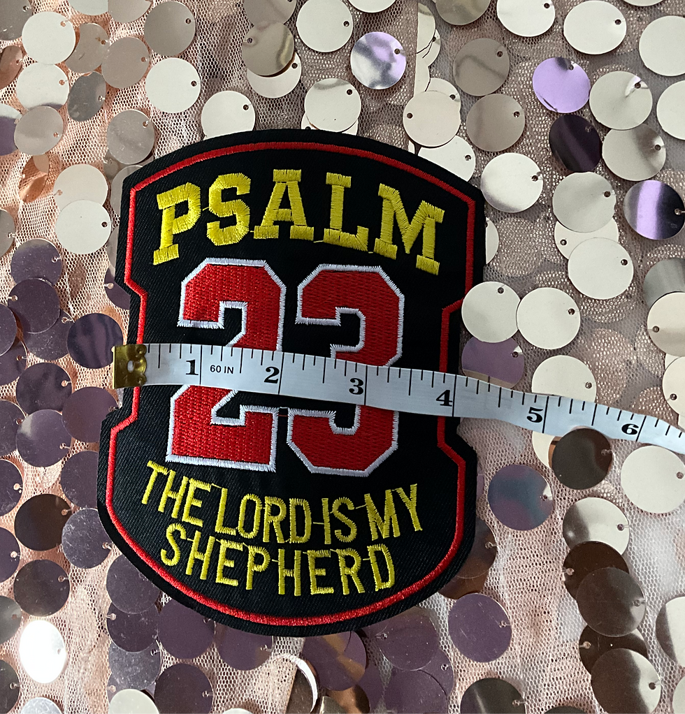 Psalm 23 iron-on patch for heat press and DIY faith-based apparel customization