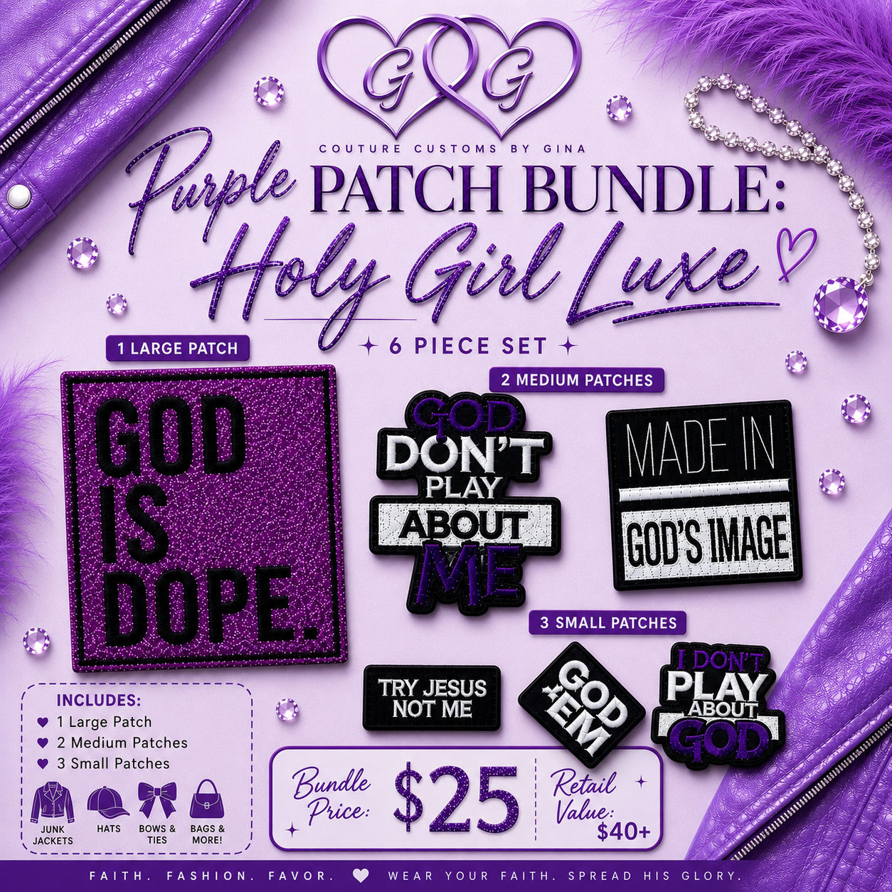 Purple Holy Girl Luxe Patch Bundle