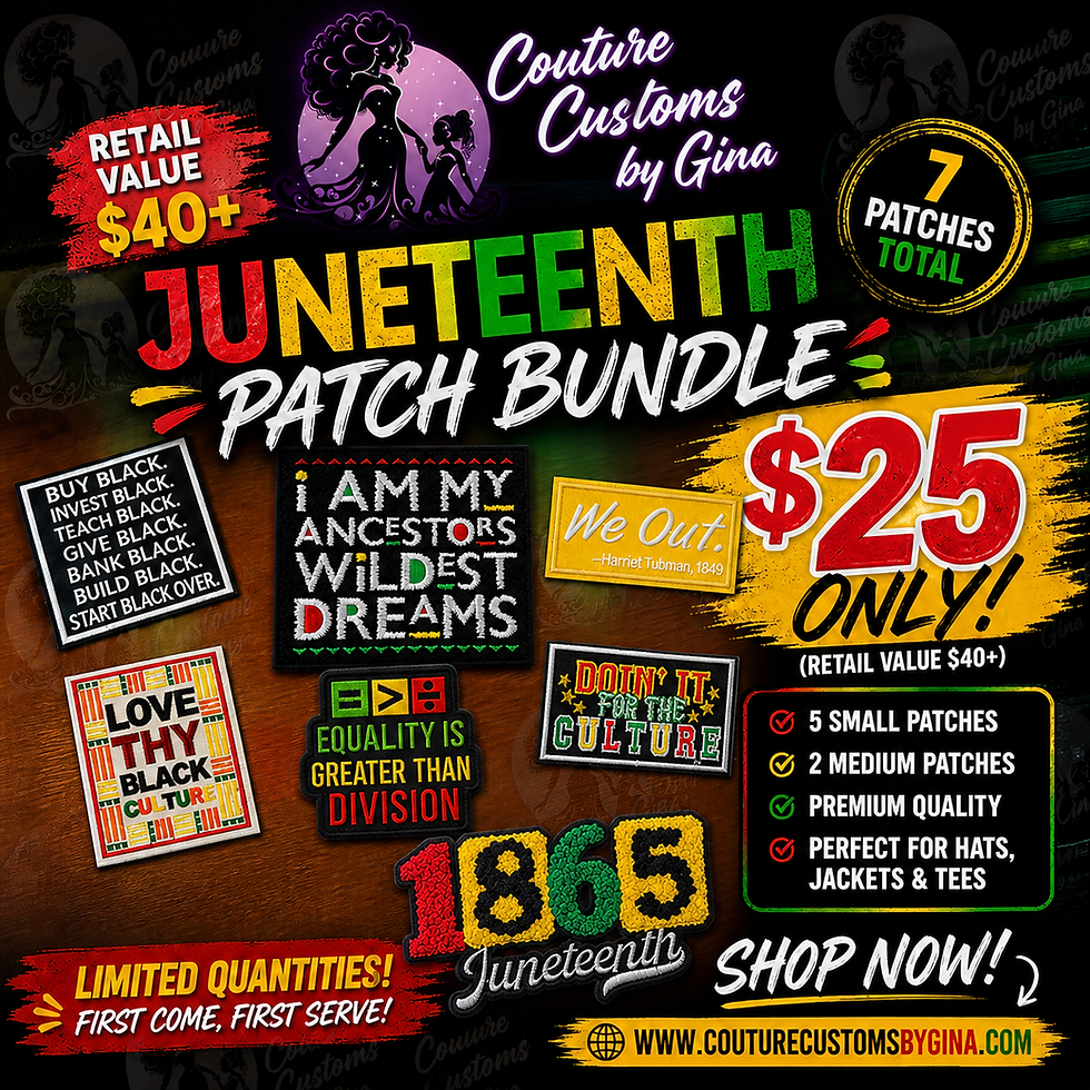 juneteenth iron on patch bundle
