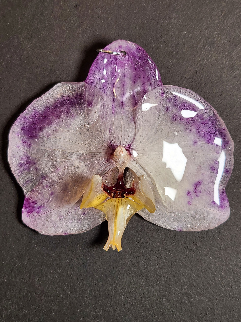 Miniatura: Purple Faded Spots White Orchid Pendant