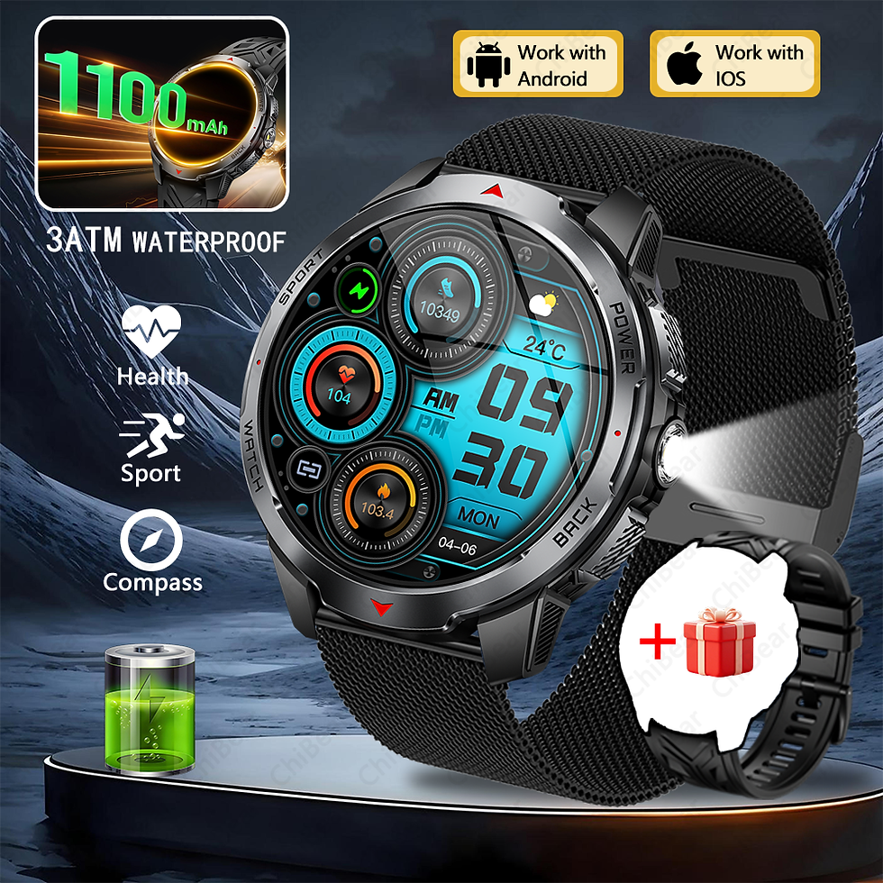 Thumbnail: 1100mAh Super Capacity Battery Military Outdoor Smart Watch Men 1.7inch Screen C