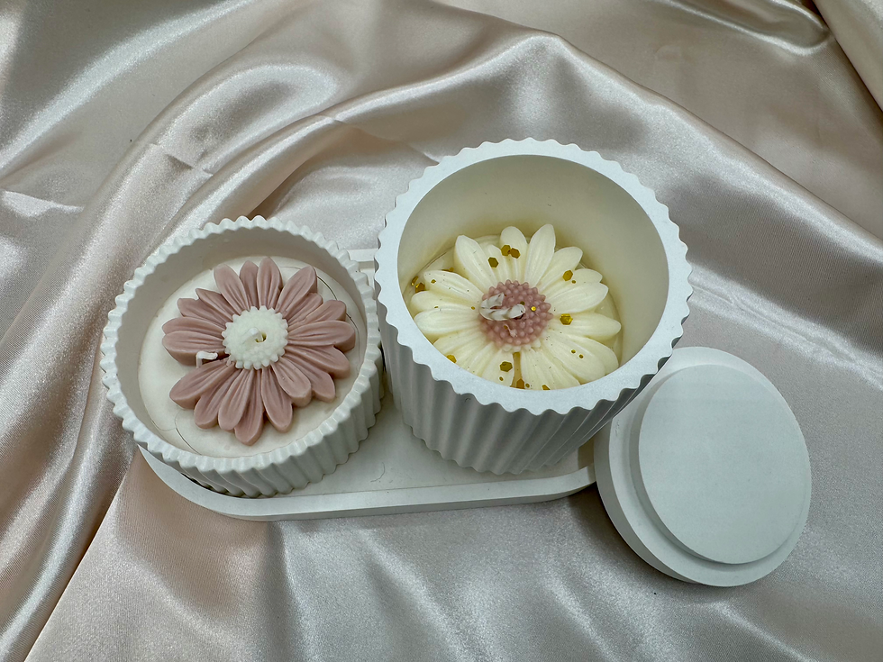 Miniaturbild: GIFTSET Dekorkerzen mit handgemachten Gipsformen