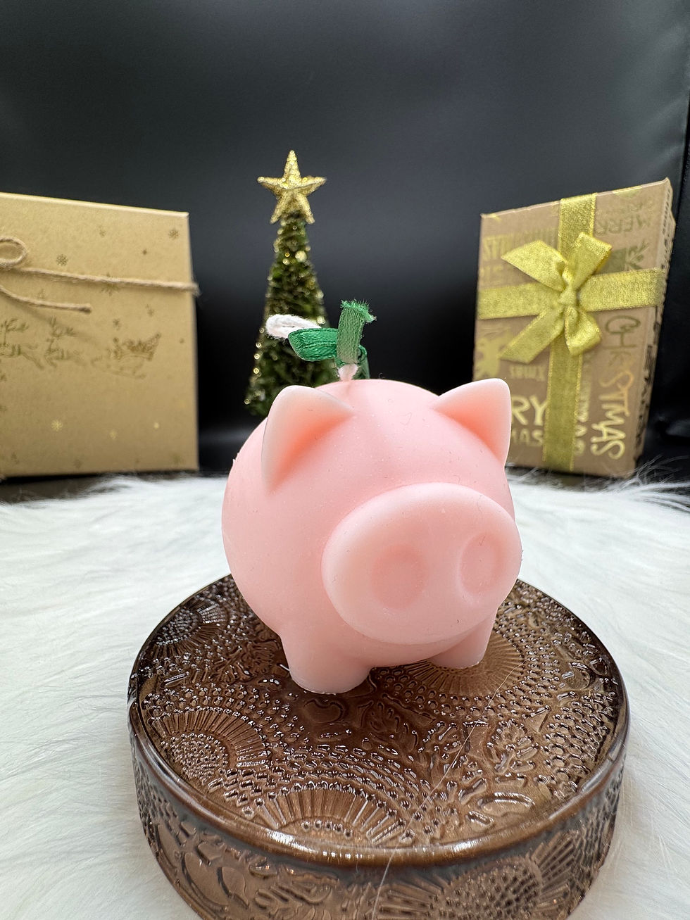 Glücksschweinchen, Dekorkerze, in sieben Farben erhältlich