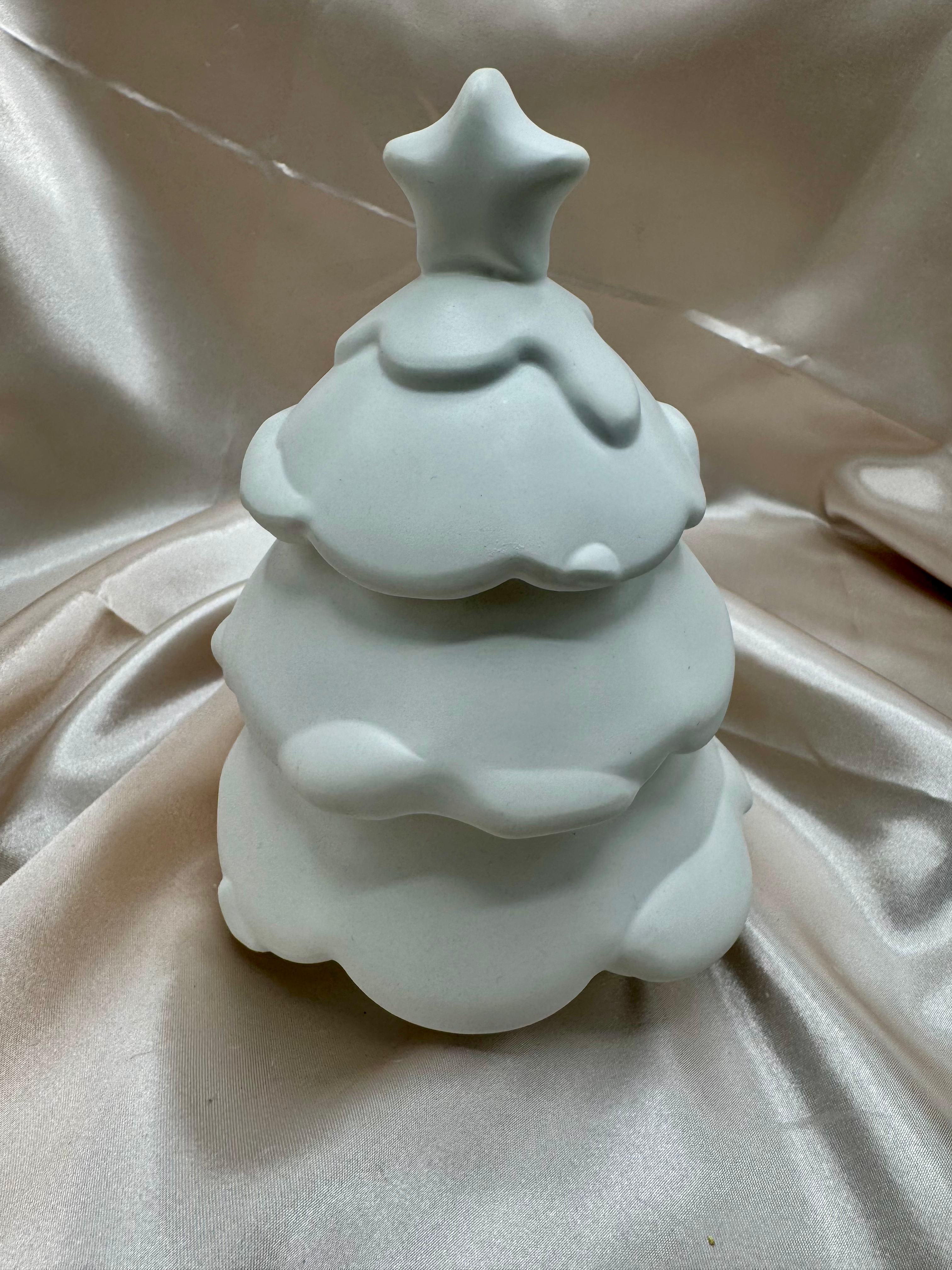 GIPS TANNENBAUM, handgemachte Gips Form , Weiss, abnehmbar