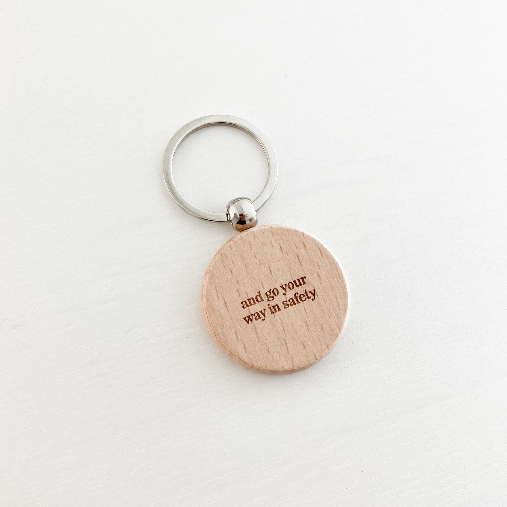 St. Christopher Maple Wood Key Ring | And Go Your Way in Safety