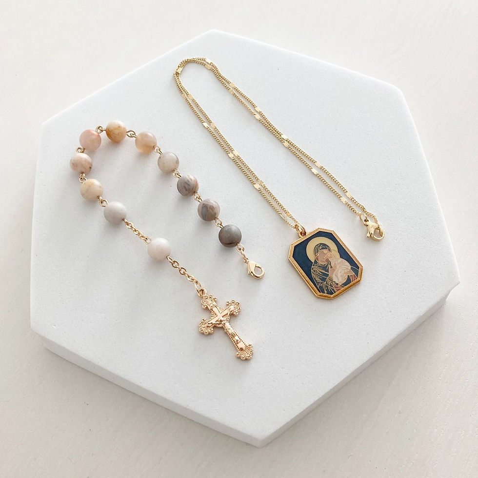 St. Anne Convertible Decade Rosary Bracelet & Necklace