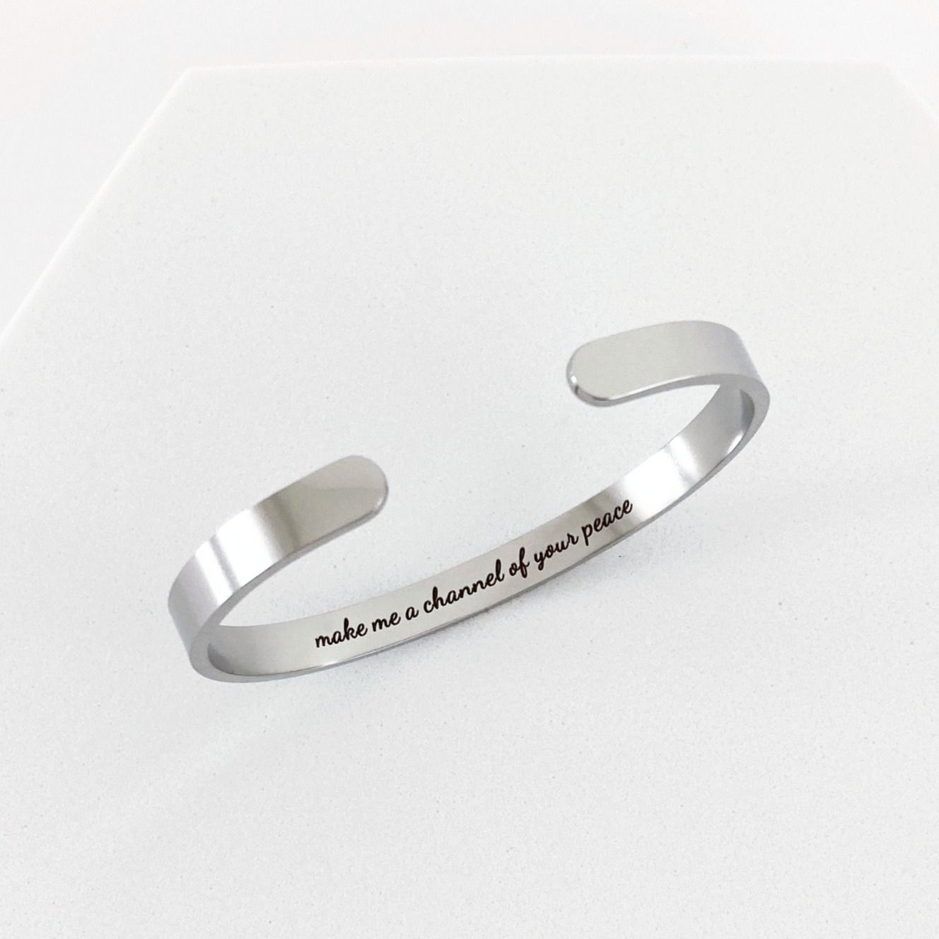 St. Francis Silver Bangle | Make Me a Channel of Your Peace