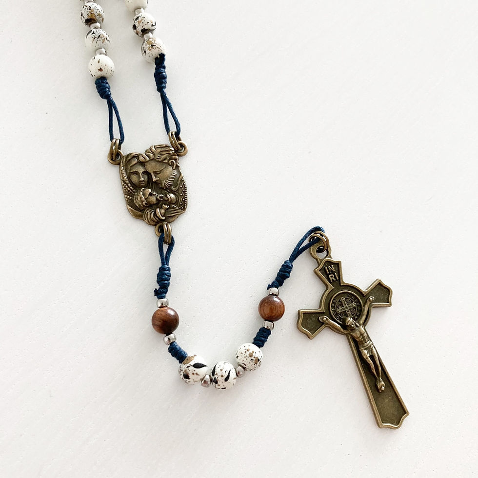 Holy Family Cord Rosary | Abstract Art and Wood
