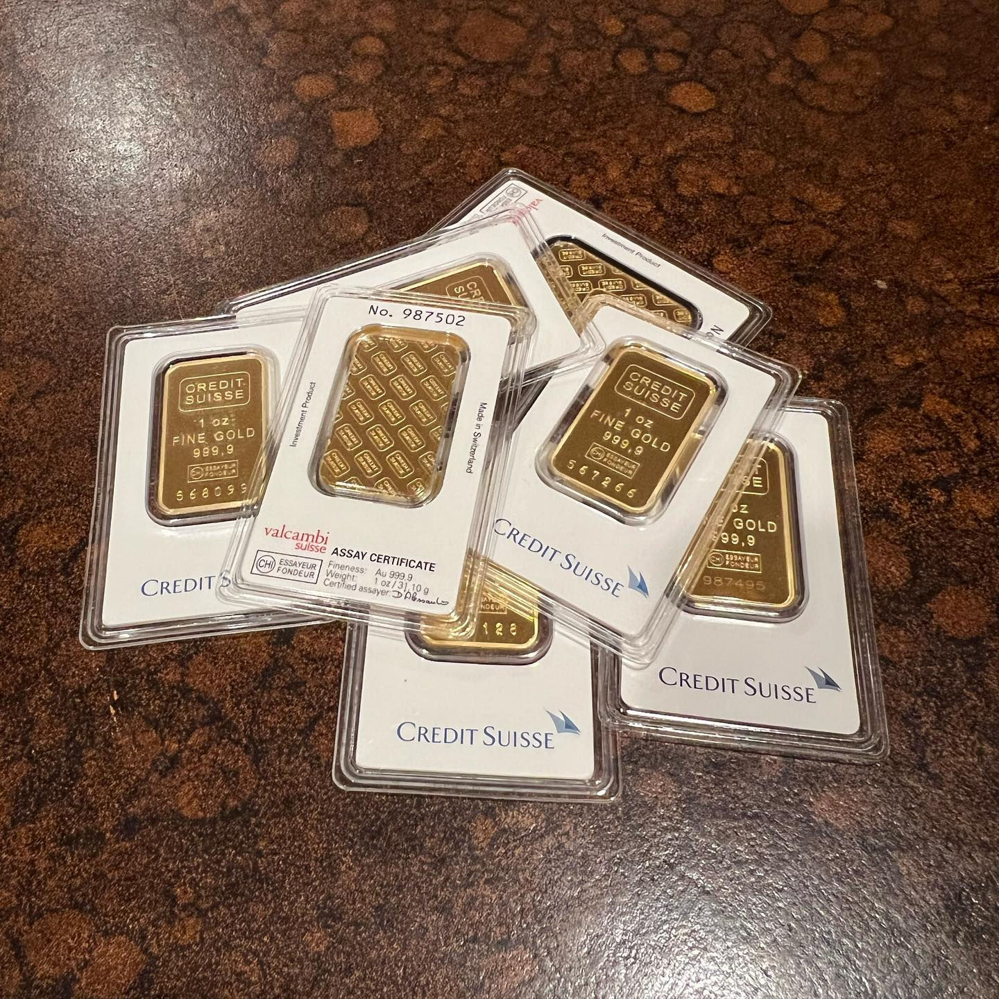 1 Troy Ounce GOLD Credit Suisse Bars