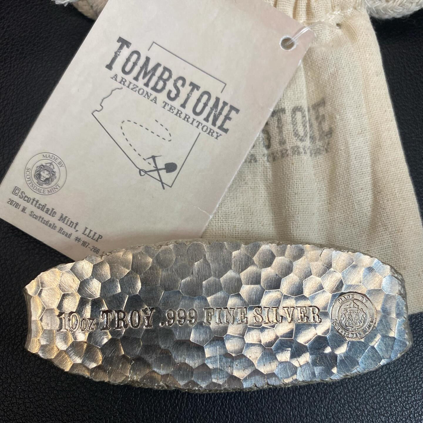 10 oz tombstone silver Nugget bar 