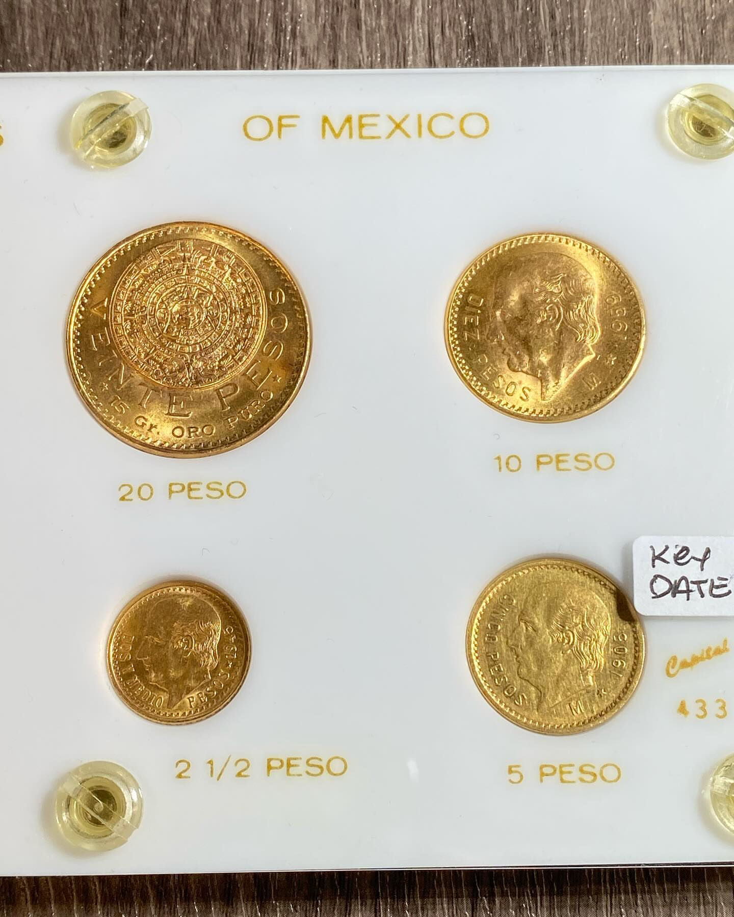 Partial Gold Peso set 