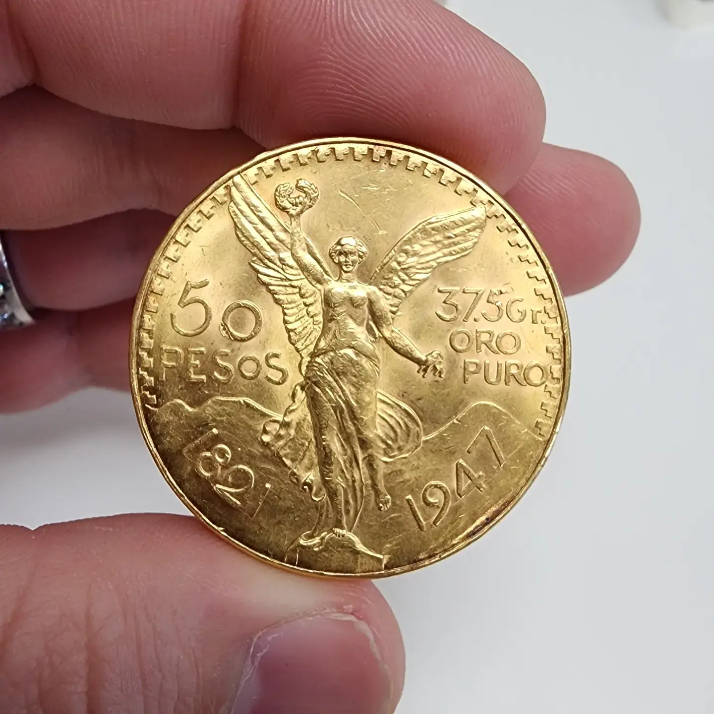 1947 Mexico 50 Pesos Gold Centenario