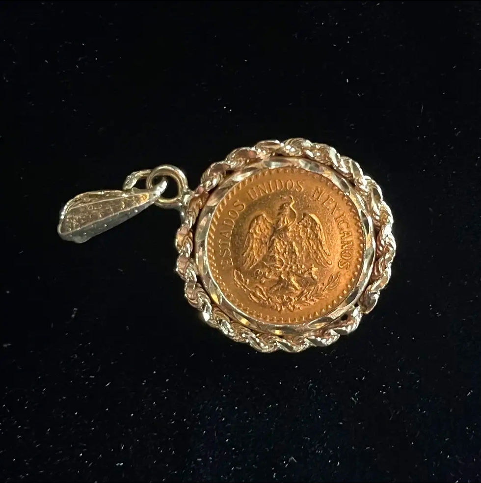 Miniatura: ✨🇲🇽 MONEDA MEXICANA DE ORO CON BISEL 14K 🇲🇽✨