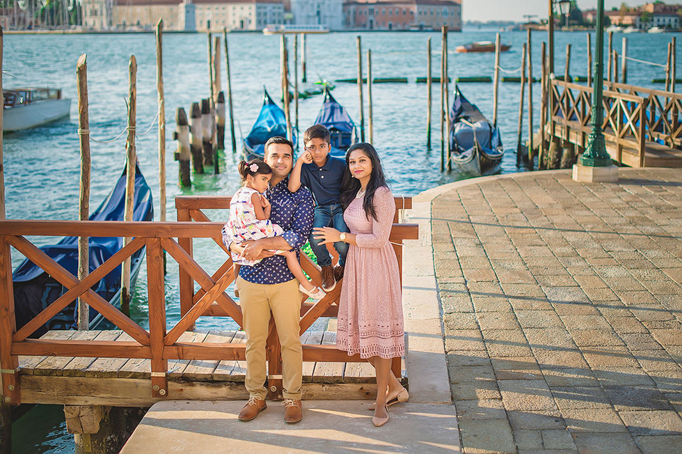 Family photography in San Marco Square in Venice  Italy
