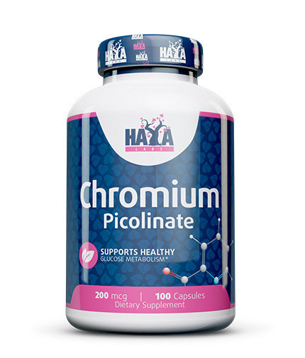 HAYA LABS Chromium Picolinate 200mcg. / 100 caps. Front View