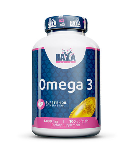 HAYA LABS Omega 3 1000mg. / 100 Softgels Front View