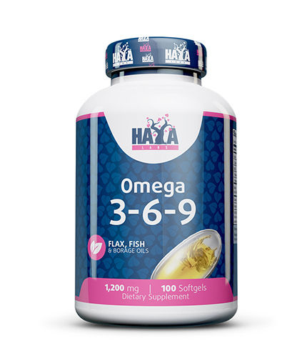 HAYA LABS Omega 3-6-9 / 100 Softgels Front View