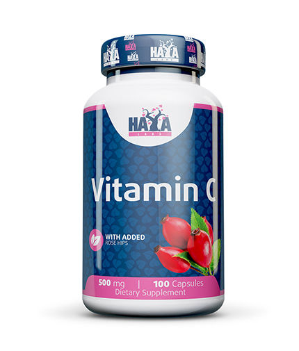 HAYA LABS Витамин Ц + Шипка 500mg / 100 Caps. Front View