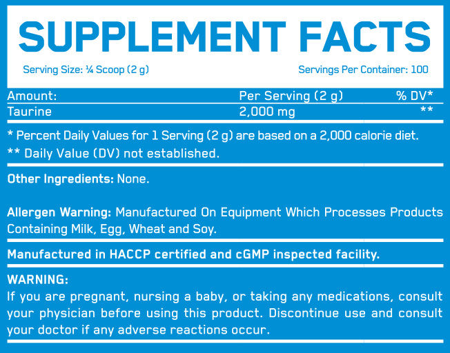 EVERBUILD Taurine 2000™ Съдържание