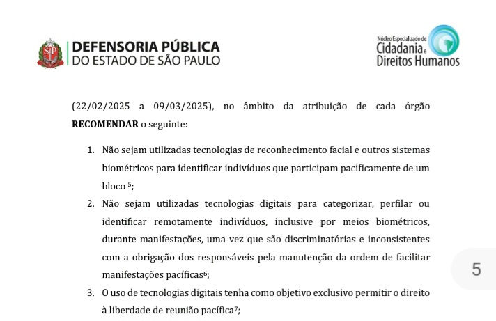 Reconhecimento facial, carnaval, a Defensoria e o Penico destampado