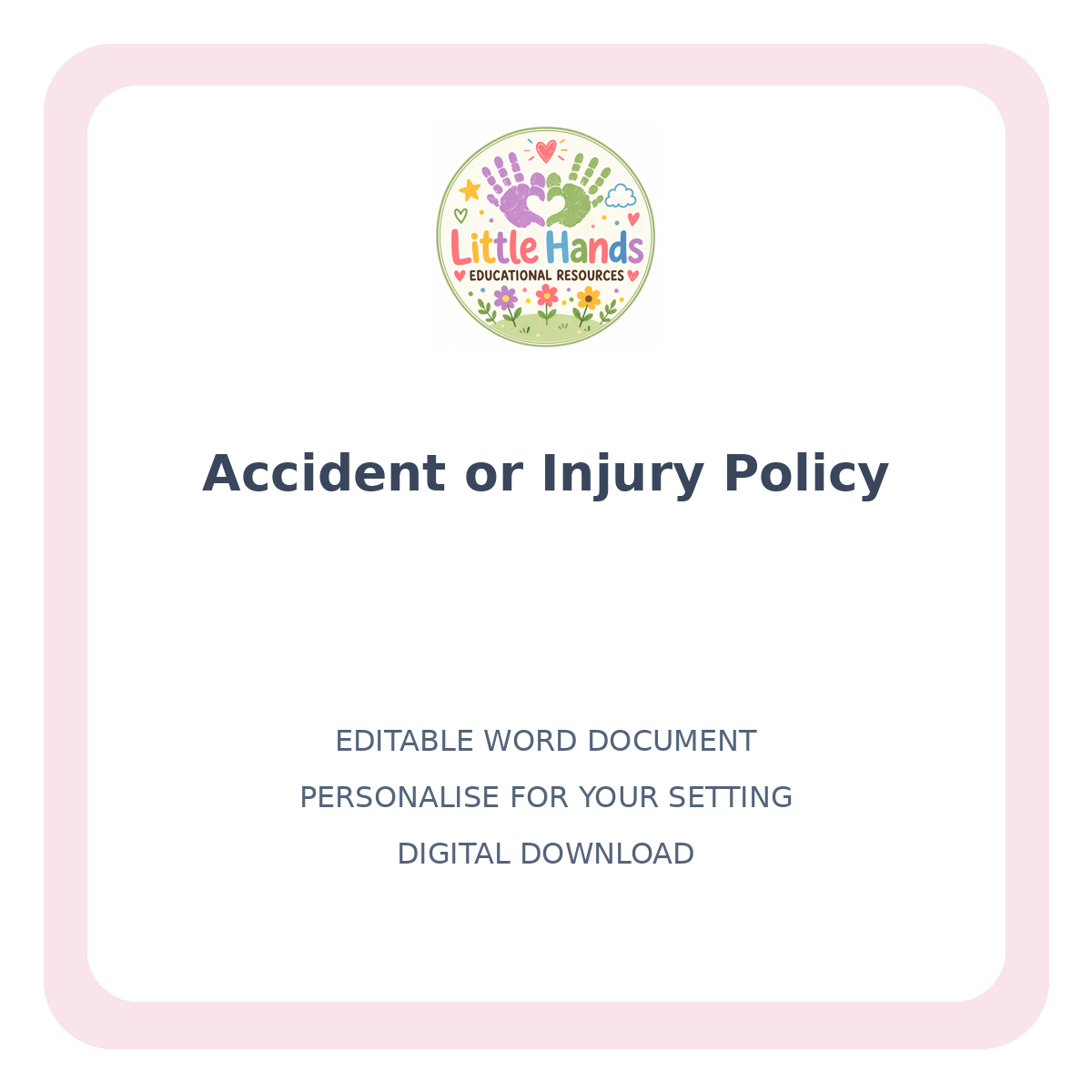 Accident or Injury Policy - Editable Word Policy