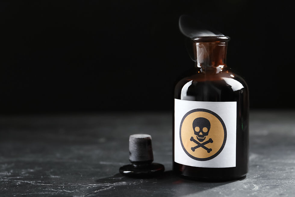 Poison bottle with smoke coming from top