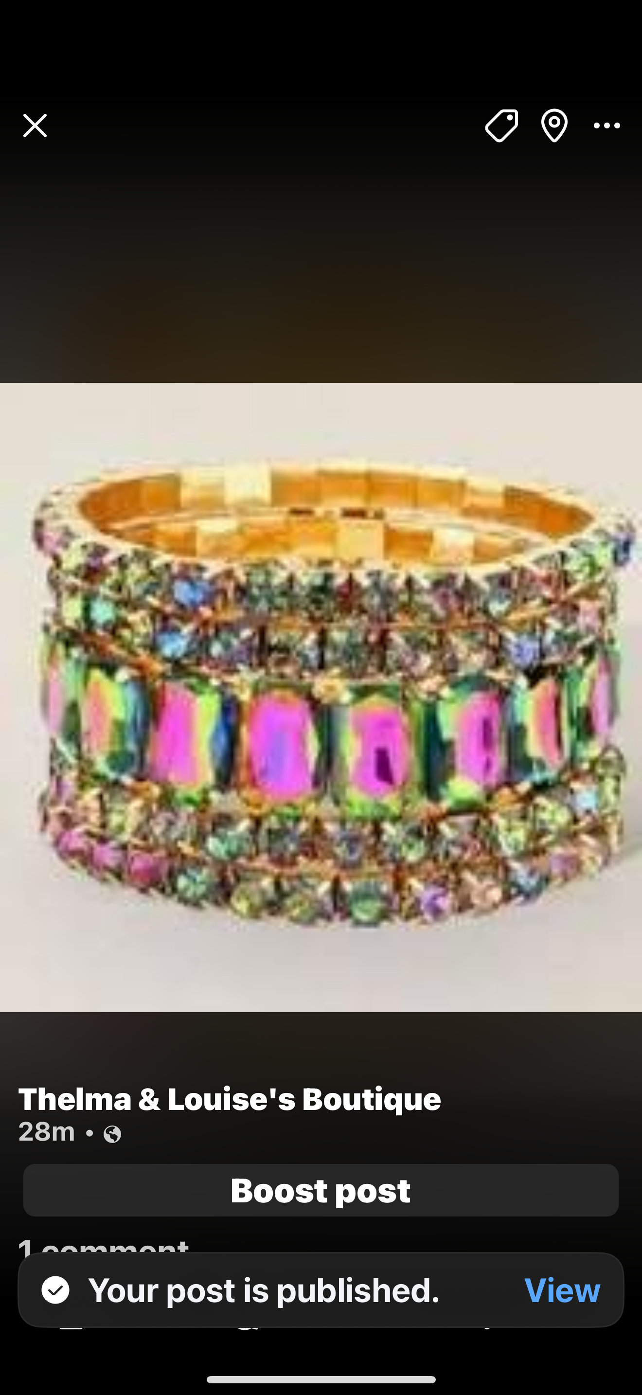 5PCS - AB Emerald Cut Round Stone Stretch Evening Bracelets