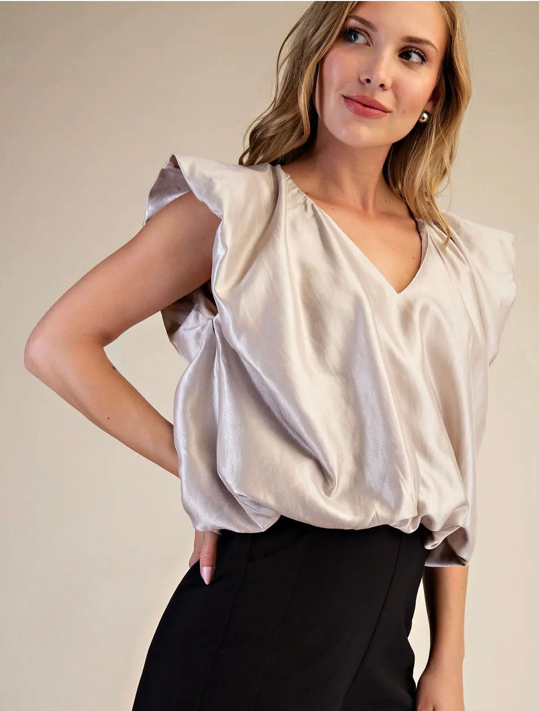 GLAM taupe balloon top