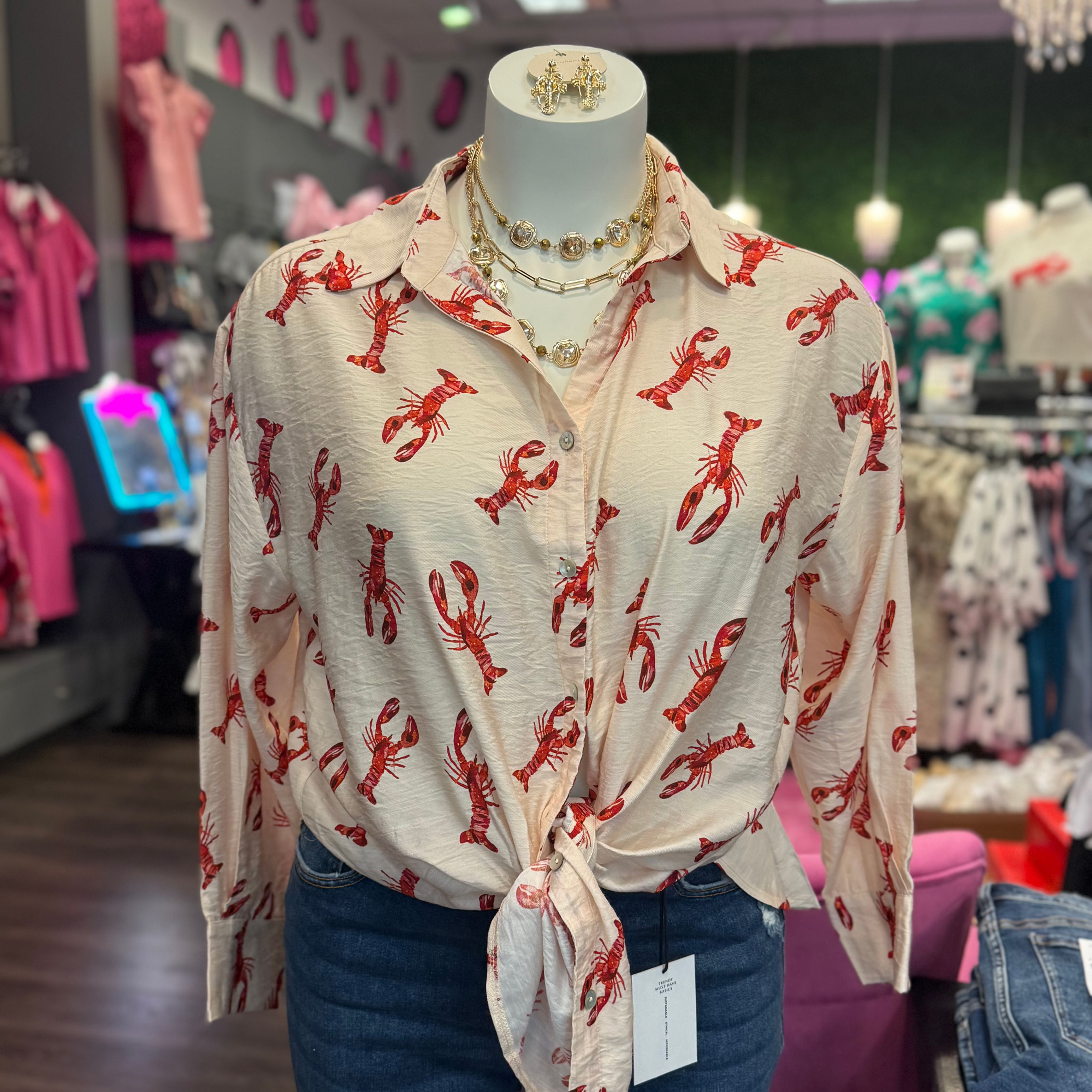 Entro button down crawfish shirt