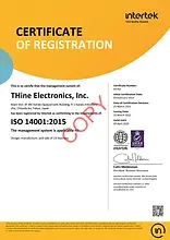 ISO 14001 : 2015 Certificate of Registration (copy) | THine Electronics, Inc.