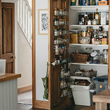 A tidy kitchen pantry storage