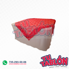Mantel rojo Tutablón, mesas de fiesta