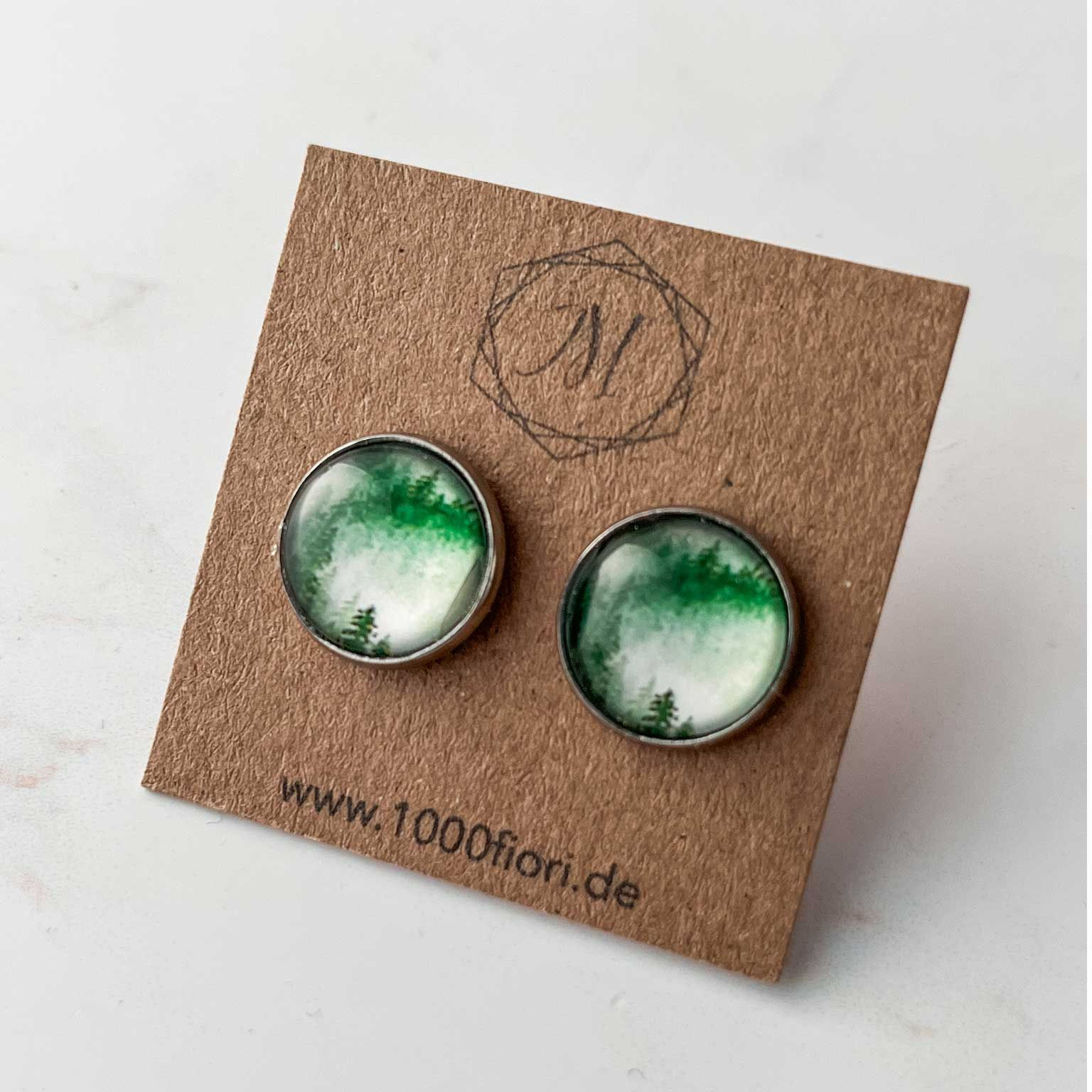 Ohrstecker Schwarzwald Tannen grün Aquarell