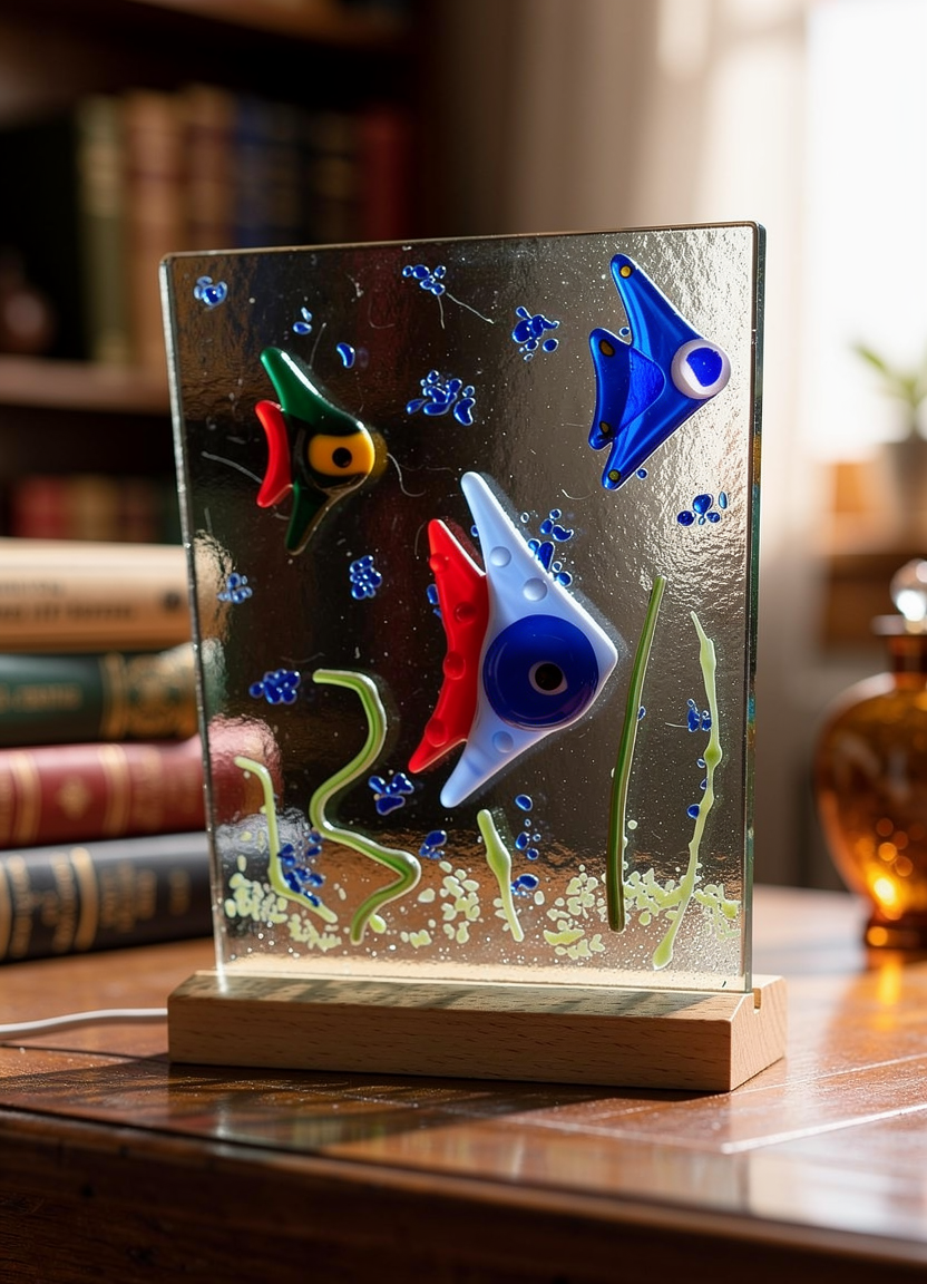Miniature : Veilleuse en verre fusion