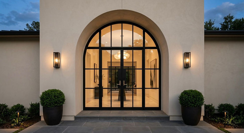 modern black iron front door with sidelights steel entry system