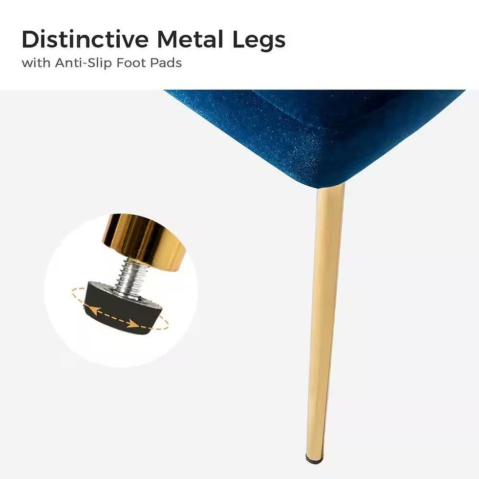 Thumbnail: Navy Blue Velvet Upholstered Wingback Accent Side Chair w/ Gold Metal Legs