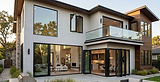Modern home with aluminum windows and doors
