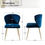 Thumbnail: Navy Blue Velvet Upholstered Wingback Accent Side Chair w/ Gold Metal Legs