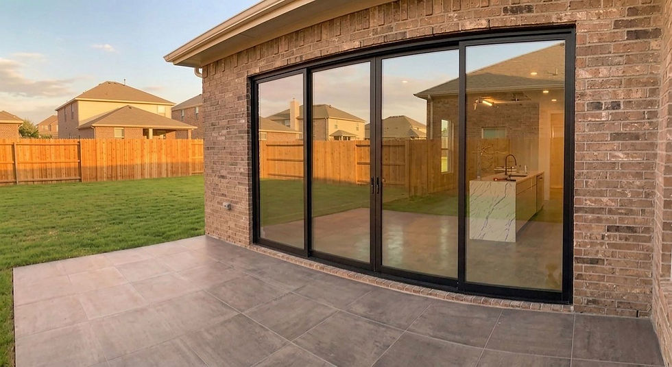 Corner aluminum sliding glass doors with panoramic outdoor view