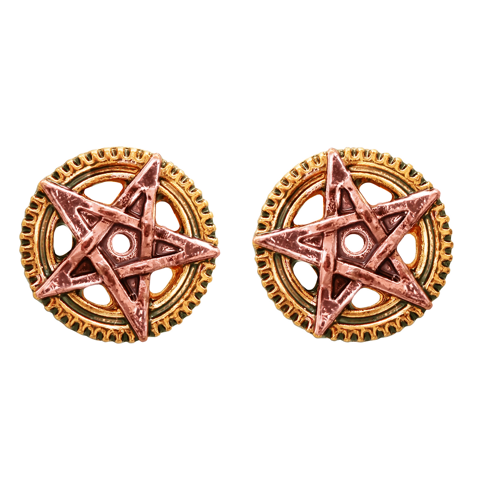 Penta Meridia (EN8) Steampunk Stud Earrings