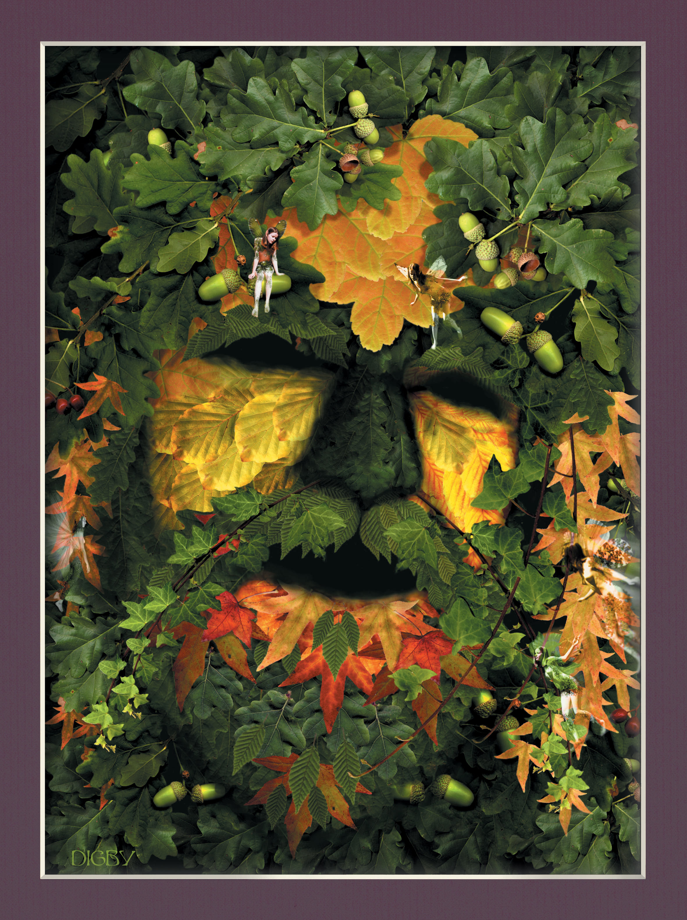 Green Man (TFC10) Print 300x405 mm 12x16" Shaman Digby Curtis