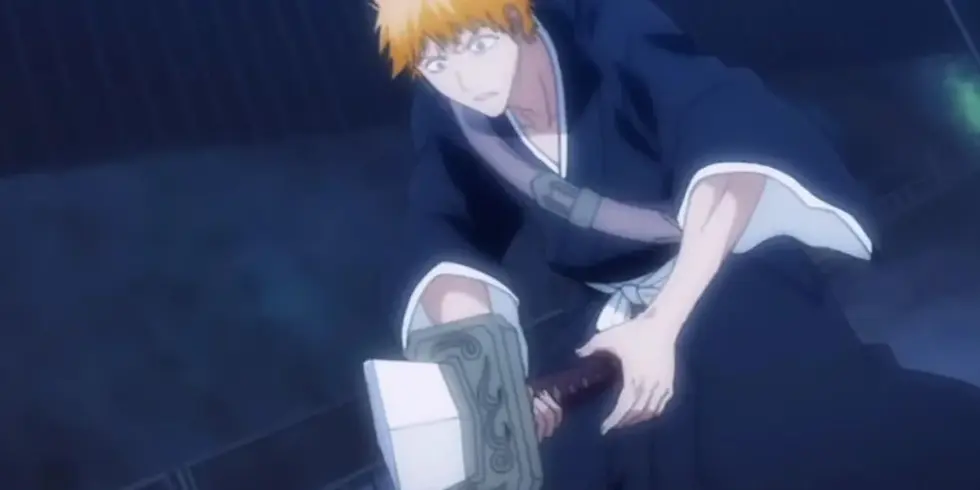 Ichigo with broken Zanpakuto