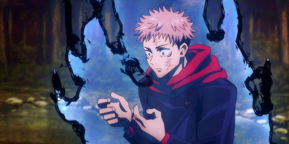 Yuji Itadori using Cursed Energy in Jujutsu Kaisen