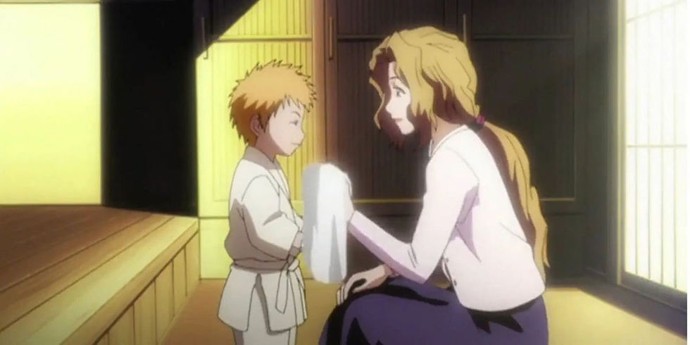 Ichigo Kurosaki with his mother