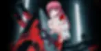 Lucy sitting with blood all over